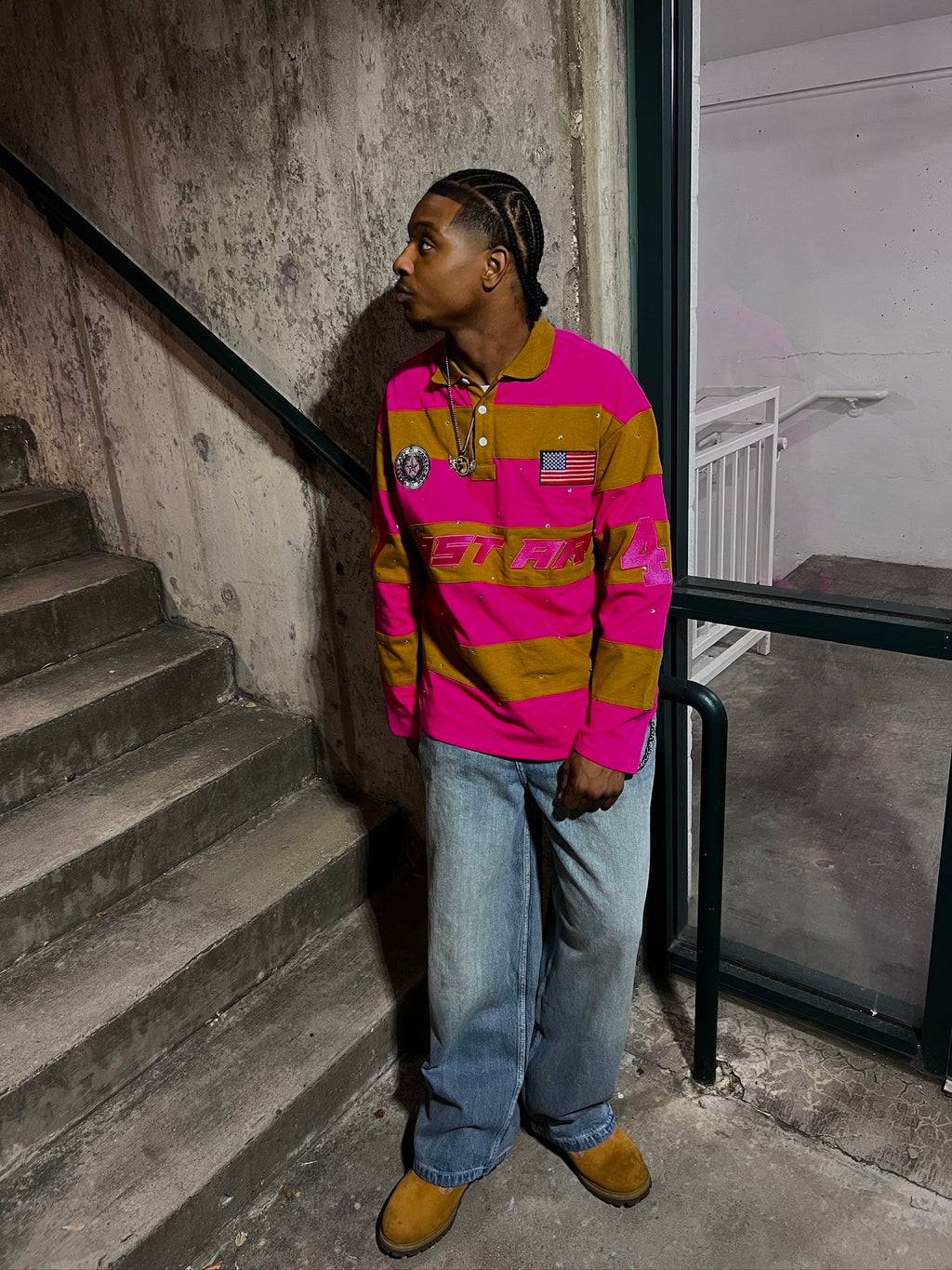 LOST ART RUGBY POLO- PINK