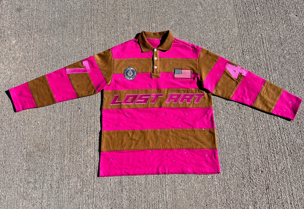 LOST ART RUGBY POLO- PINK