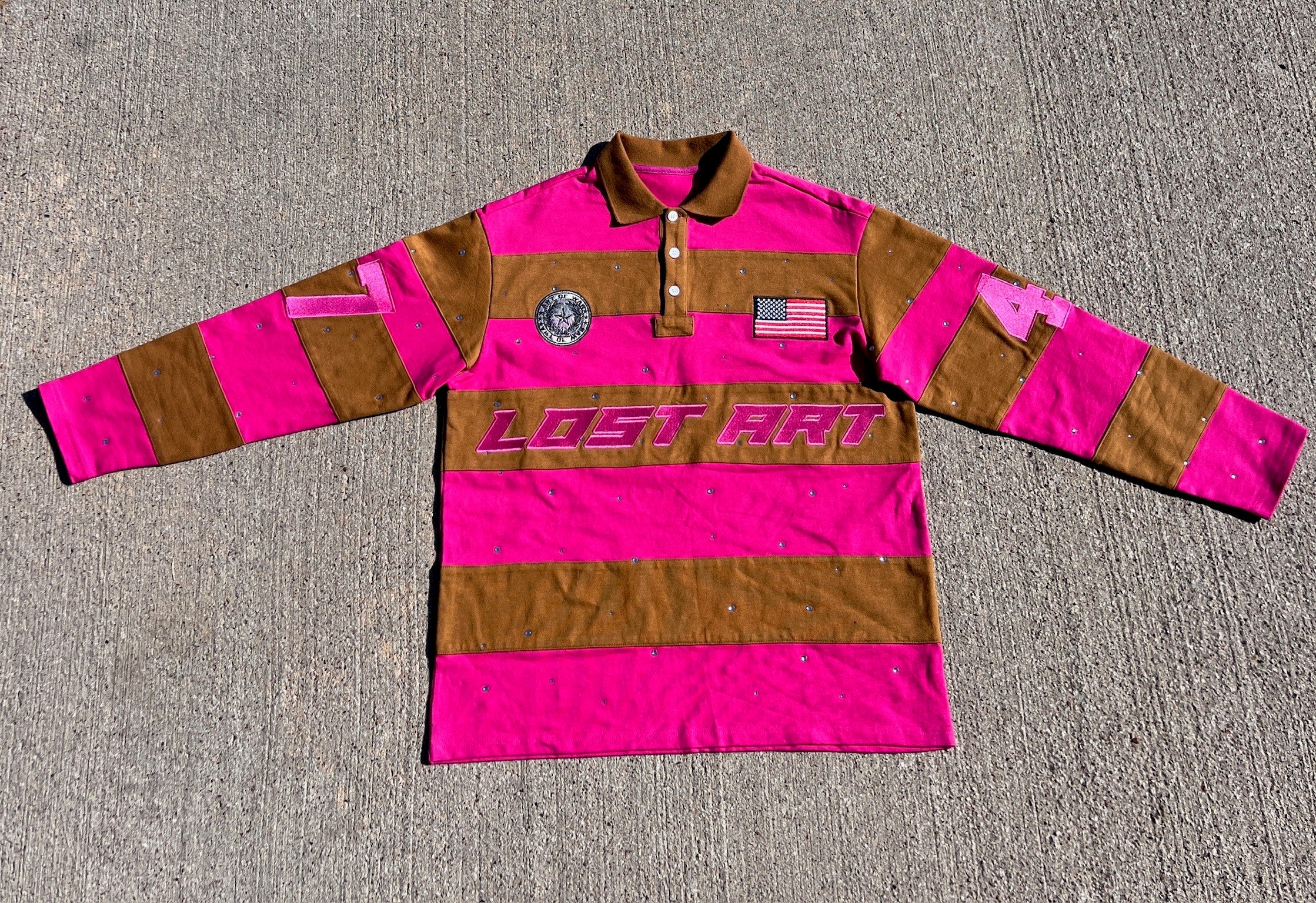 LOST ART RUGBY POLO- PINK